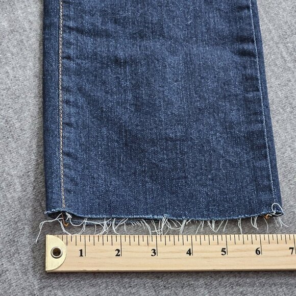 Yoga Jeans Womens Jeans 27/ US 4 Indigo Stretch Mid Rise Raw Hem SWP-1158 SECOND - Picture 7 of 14